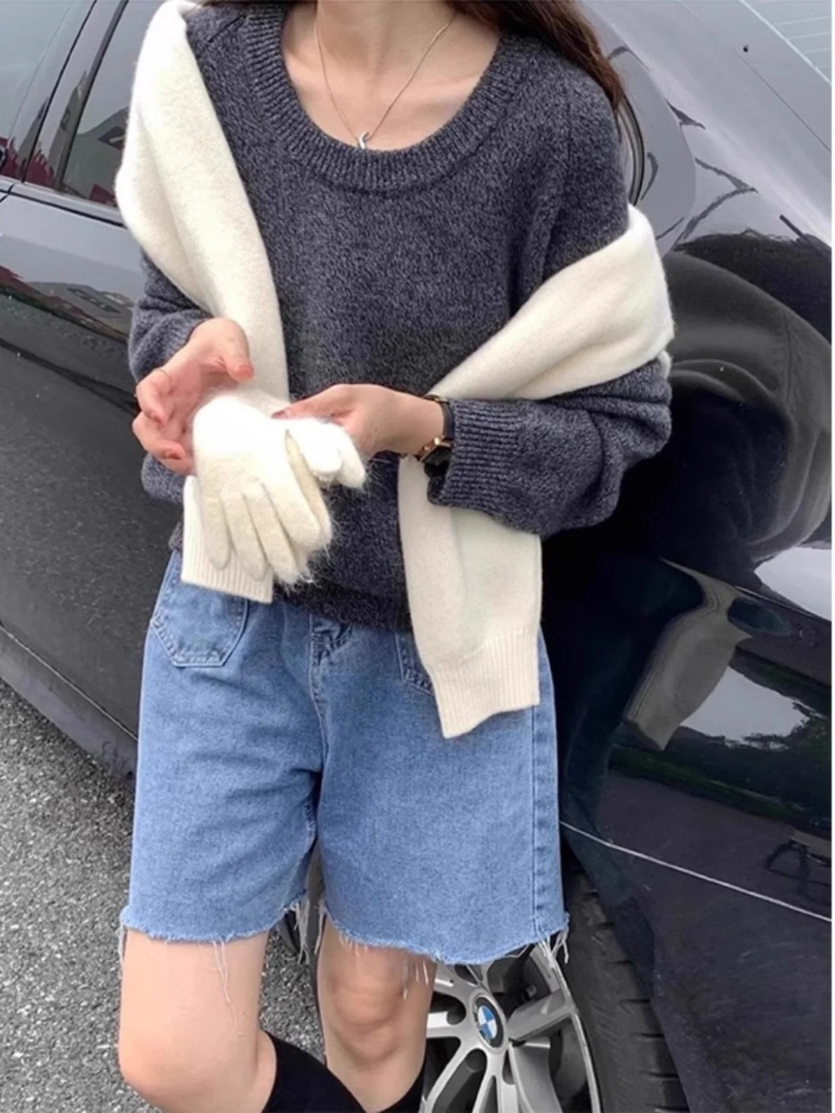 부드러운 핑크색 로우 라운드 네 롱 스웨이 여성 니트 스웨터 가을 겨울 레이지 슬레 심플 베이스 레이어 터틀넥 풀오버