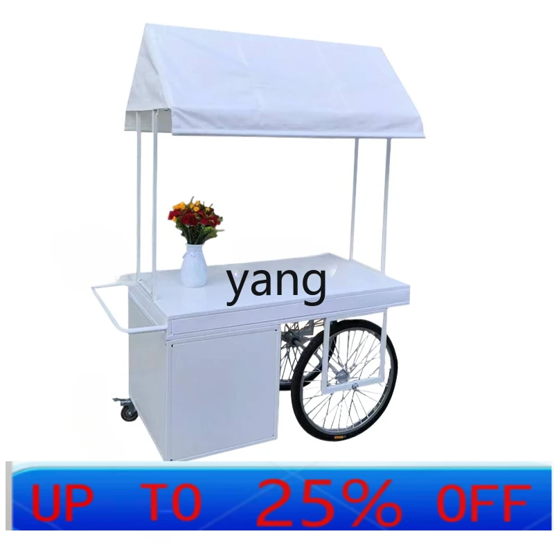 

LTT wrought iron flower car supermarket promotional car with cabinet flower shop mobile stall car stall
