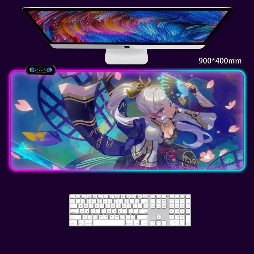 

Genshin Kamisato Ayaka Mouse Pad Tablet RGB mouse Pad Laptop xl desktop mouse pad, cute HD Rainbow Gaming keyboard pad, csgo Pla