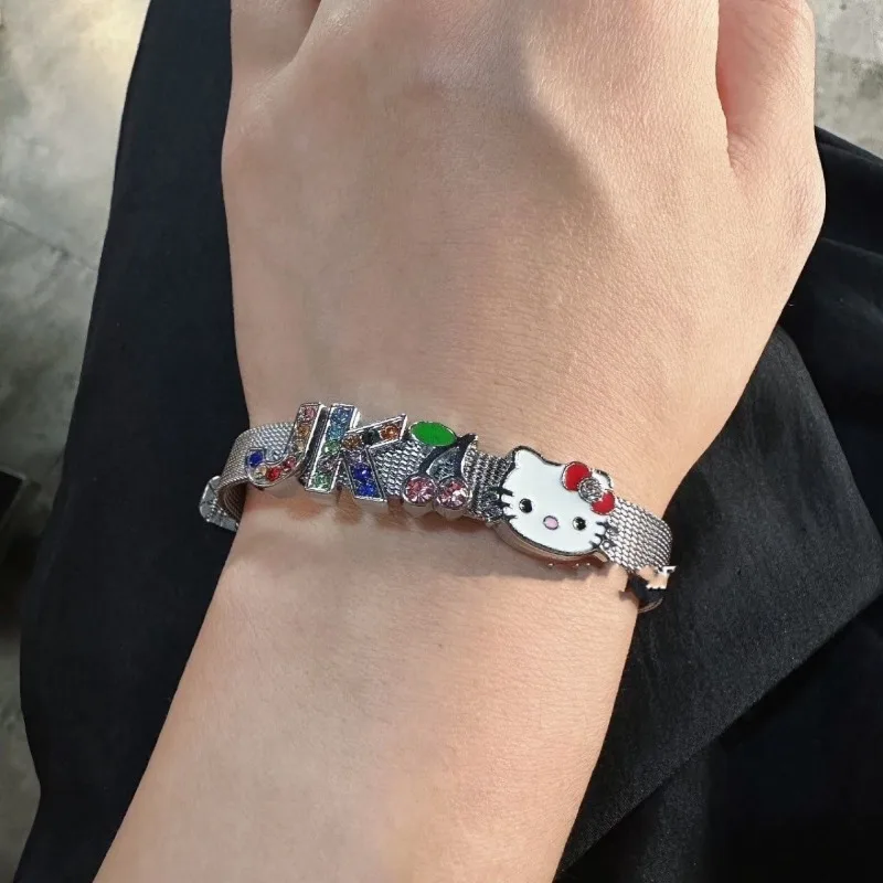 Sanrio Hello Kitty Y2K Hot Girl Kitty Cat pulsera de pareja de dibujos animados linda chica corazón regalo de cumpleaños regalo de vacaciones