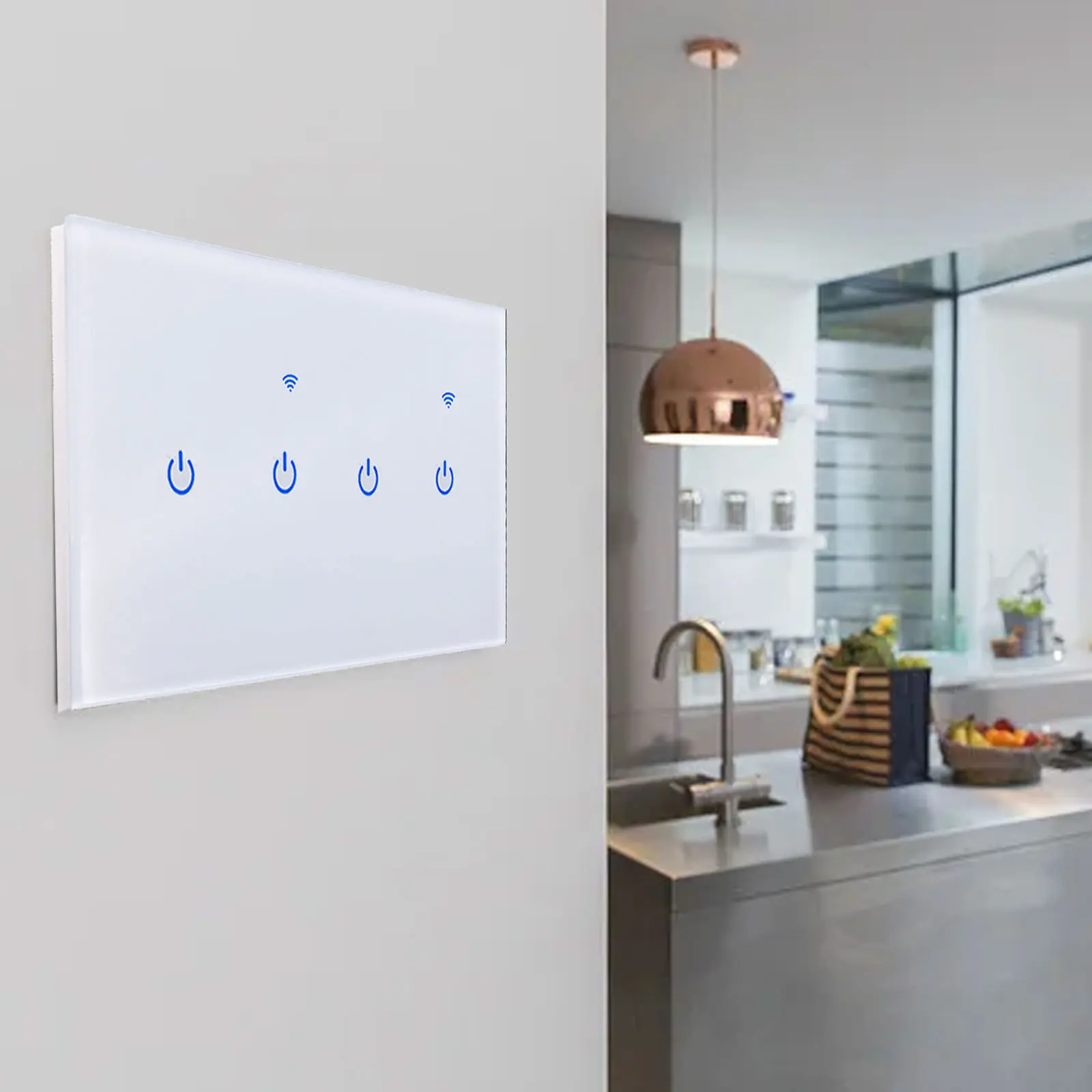 Touch Switch for Smart for Home Voice Commands White 146*86*35mm App Remote Control EU Glass Panel Energy-saving Lamps Brand New