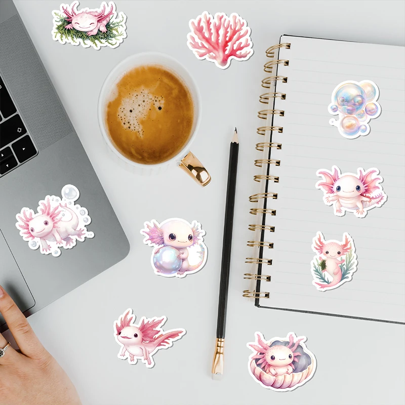 50 قطعة الكرتون الوردي الحيوان السمندر الكتابة على الجدران ملصقات DIY بها بنفسك الديكور حقائب كوب ماء سكيت الغيتار الشارات ألعاب أطفال هدية