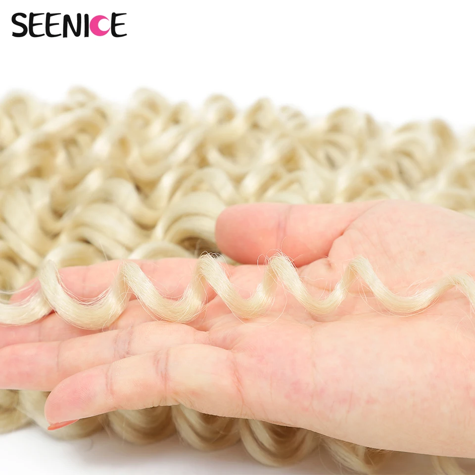 22 Zoll Marshmallow synthetische Afro Curl Häkeln Haar Twist Braid verworrene lockige Flechten Haarverlängerungen Ombre Blonde für BlackWomen – Detail 11