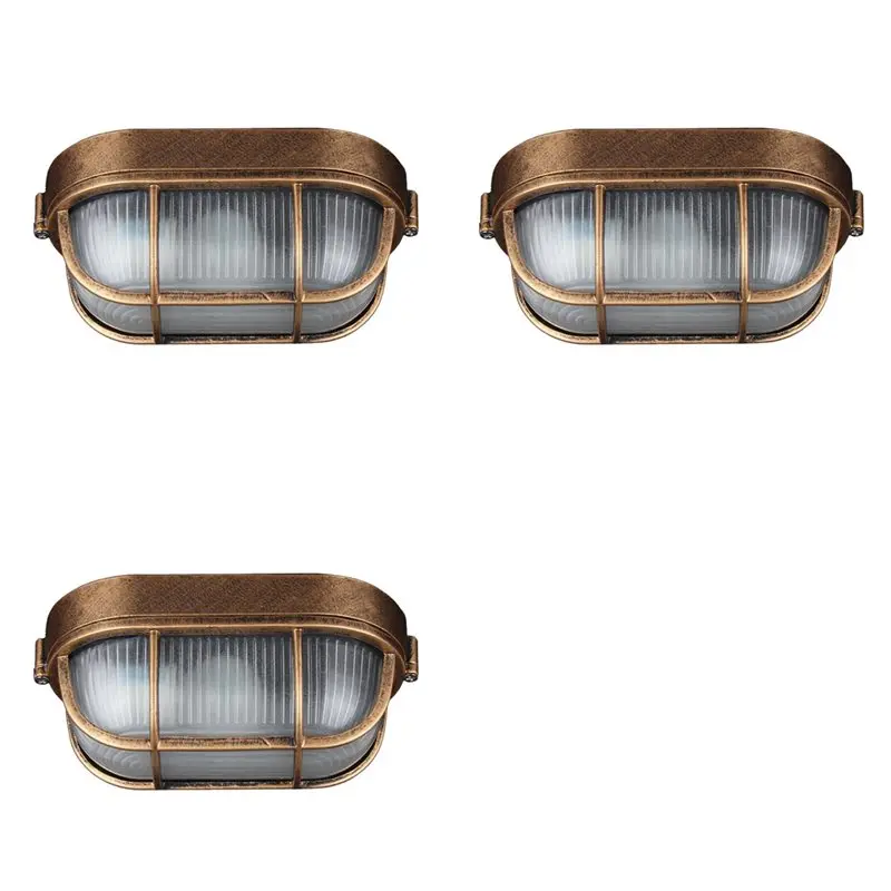 

ABGH-3X Retro Moisture Explosion-Proof Outdoor Wall Light Vintage Waterproof E27 Ceiling Lamp Porch Lighting