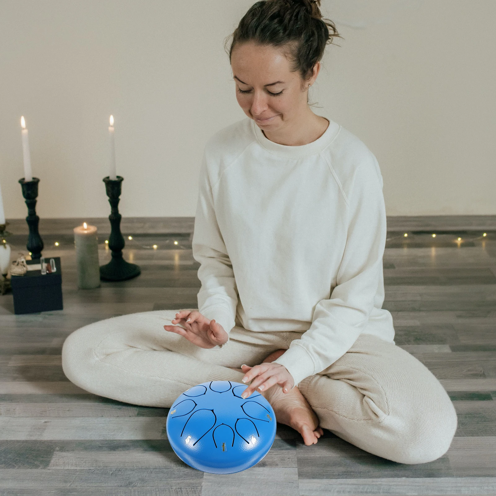 

1 set Hollow Metal Tongue Drum Instrument Ethereal Hand Pan Percussion Kids Yoga Meditation Calming Titanium Alloy Set