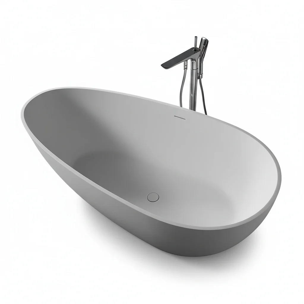 

Отдельностоящая ванна из искусственного камня с текстурой сланца, современная ванна из литого мрамора, 1500-1700 мм/59-67 дюймов