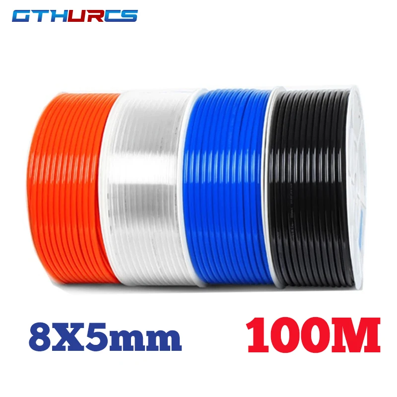 

100 meters Pneumatic Tube Air Tubing Component Tube Roll 8*5mm OD8mm*ID5mm Pneumatic Hose Pu Pipe Compressor air hose