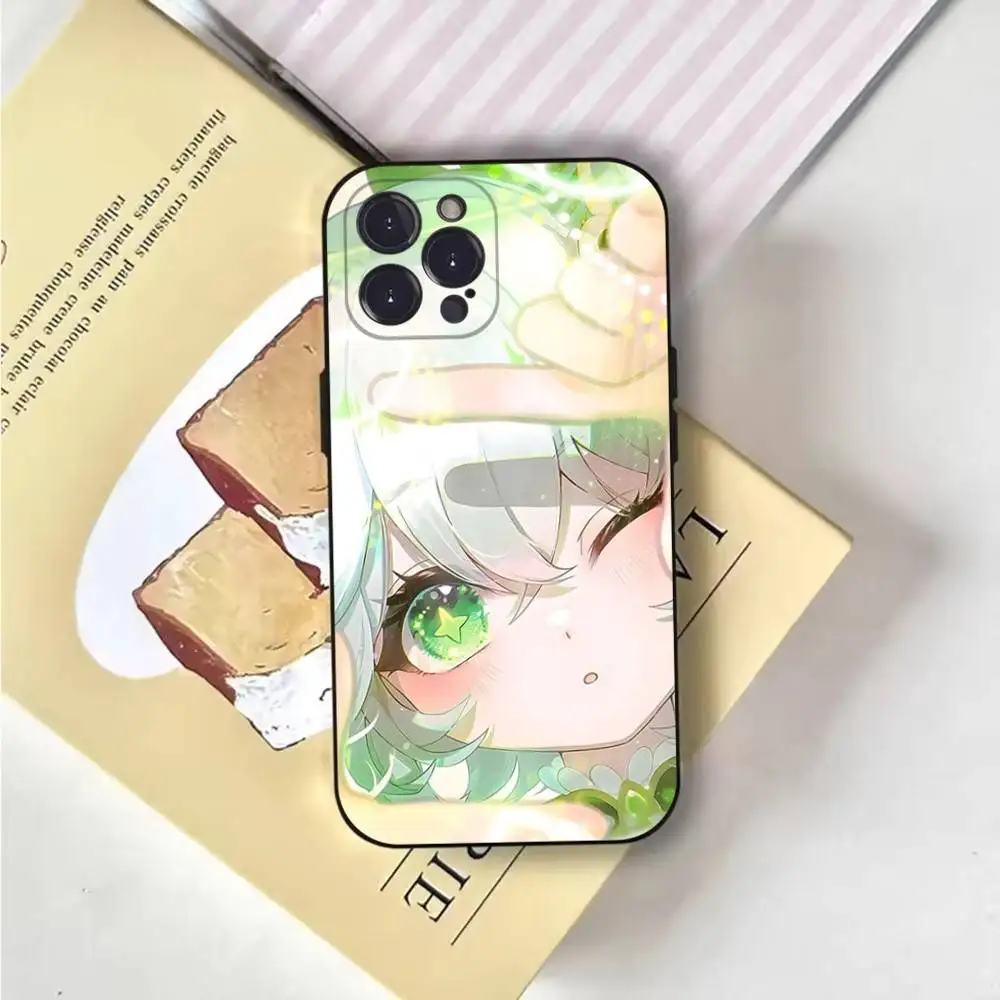 Чехол для телефона G-Genshin Impact Nahida для iPhone 6,17,16,15,14,13,12,11 Plus,Pro Max,XS,X,XR,SE,Mini,8,7,мягкий силиконовый черный чехол