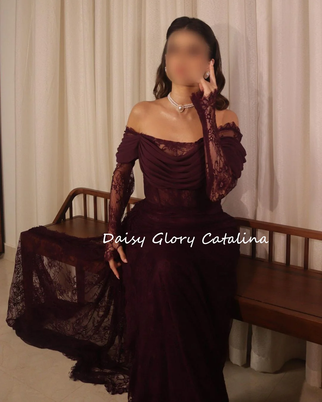 Simple Purple Lace Evening Dresses Luxury Prom Dresses Customized Off Shoulder Saudi Arabia Women Formal Party Gowns New 2024