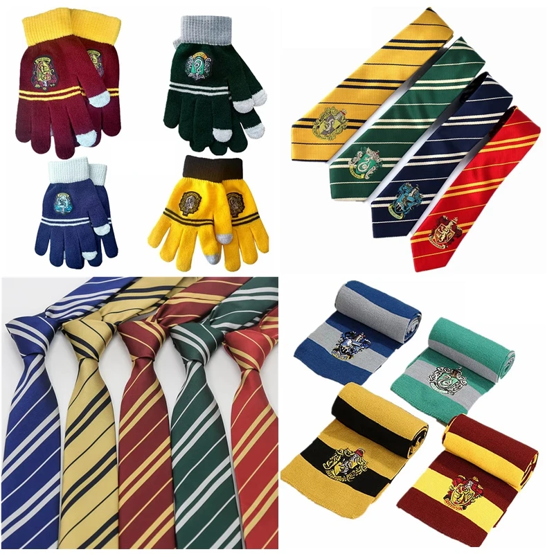 Halloween Potter Clothes Ravenclaw Slytherin Scarf gloves Tie College Hermione Granger Cosplay Costume Necktie Party Supplies