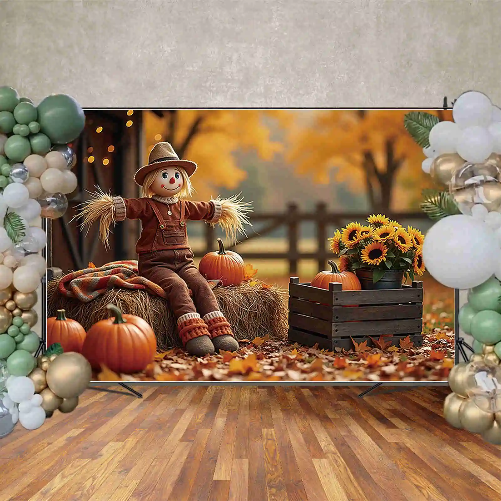 MOON.QG-خلفية عيد الشكر لاستوديو الصور ، الخلفية ، الفزاعة ، القرية ، الحديقة ، مزرعة الأطفال ، الحصاد ، لوازم التصوير الفوتوغرافي ، الخريف
