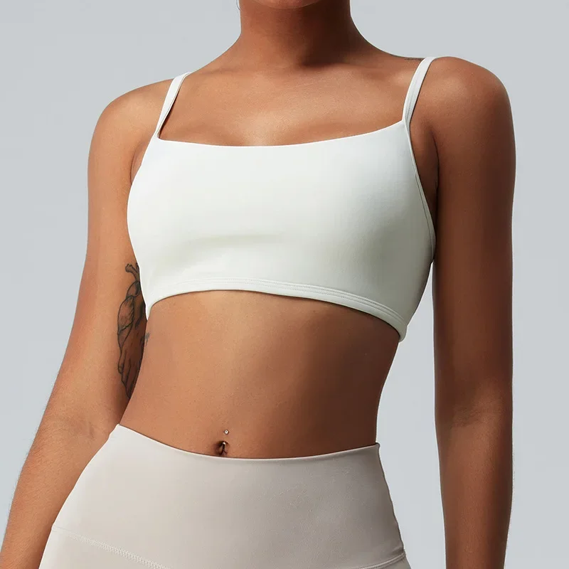 Женский спортивный бюстгальтер Сверхлегкий дышащий бюстгальтер для йоги Топ для бега Женский мягкий бюстгальтер для бега в тренажерном зале Йога Бесшовные укороченные топы Бюстгальтер