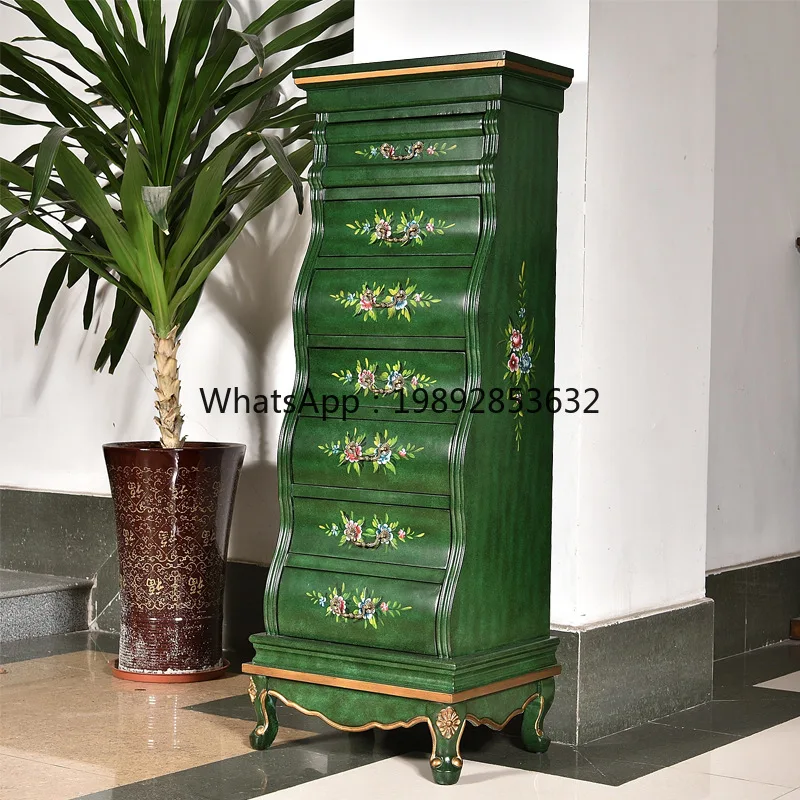 YFY الأمريكية الرجعية سبعة أدراج خزانة غرفة المعيشة تلفزيون خزانة جانبية متعددة الوظائف اليدوية