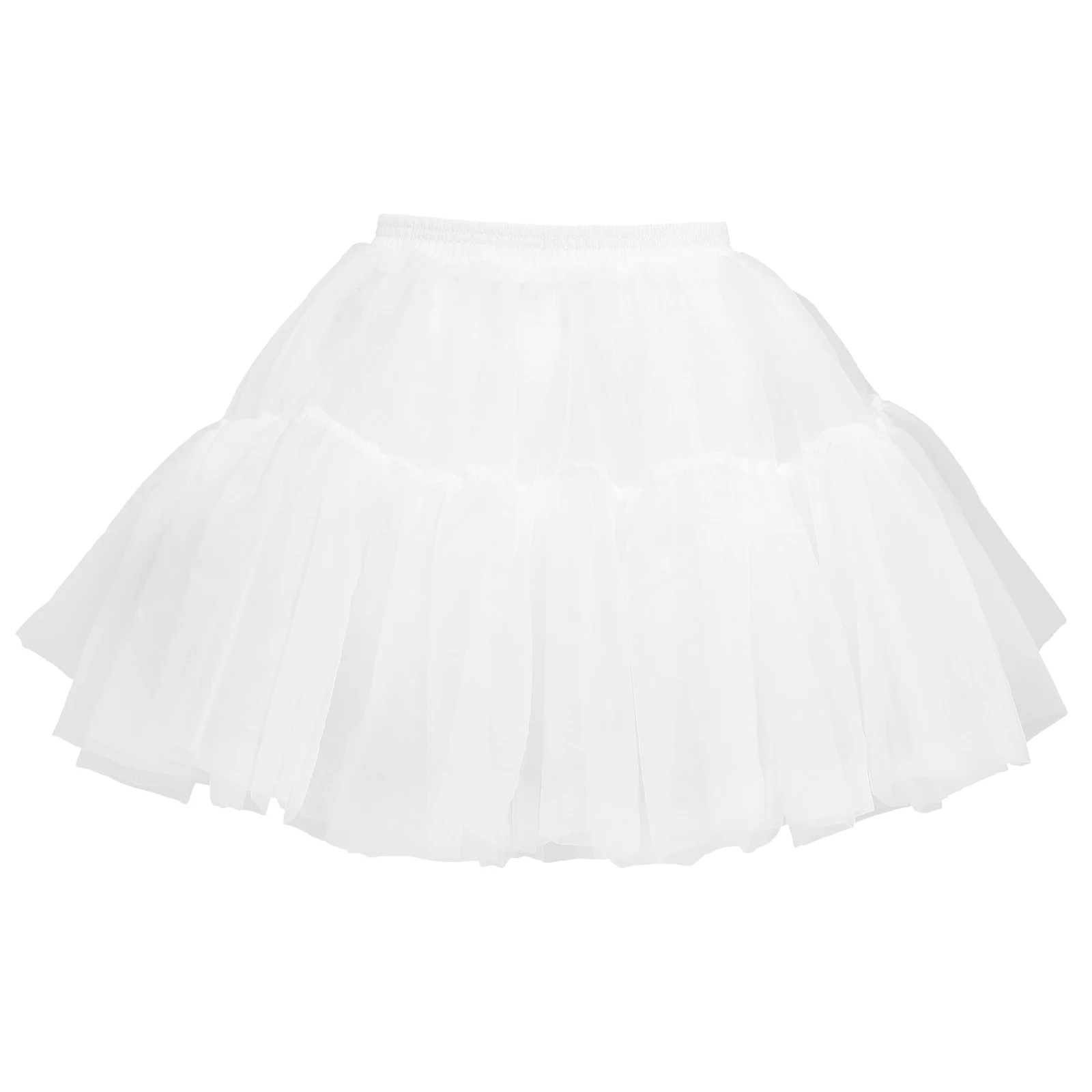 

Petticoat White Tulle Underskirt Hoopless Skirt for Dress Tutu Wedding Party Layered Skirt Elastic