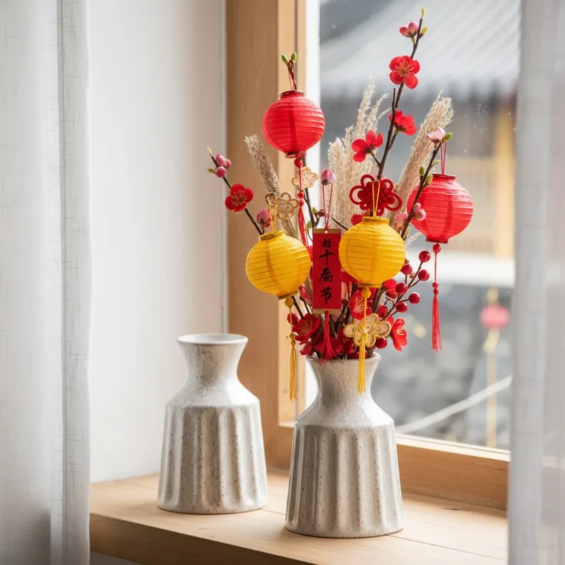 Japanese Retro Ceramic Vase, American Living Room and Bedroom Floral Arrangement