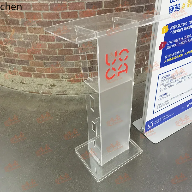 LXC Crystal Transparent Lectern Speech Desk Parking Reception Welcome Hotel Consultation Desk