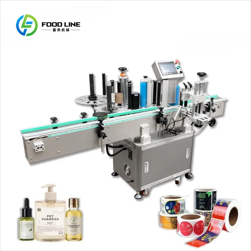 Durable  Motor  Labeling Machine for Wine Water Juice Glass Bottle Label Roll Machine Cartons Packaging