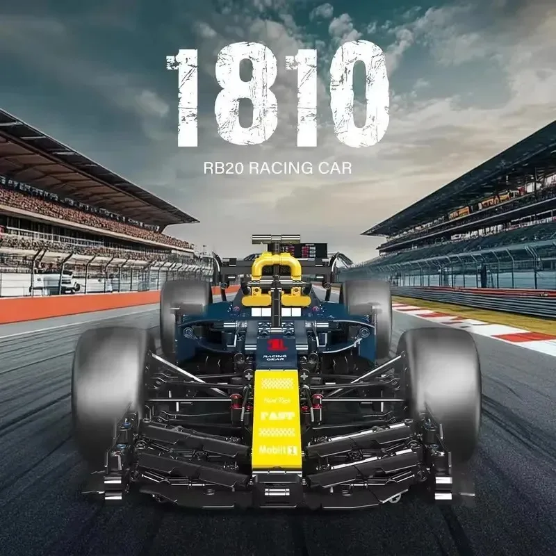 

1810PCS Technical RB20 Building Blocks Kits MOC Sports Car Mould King 13207 Construction Toys for Boys Adults