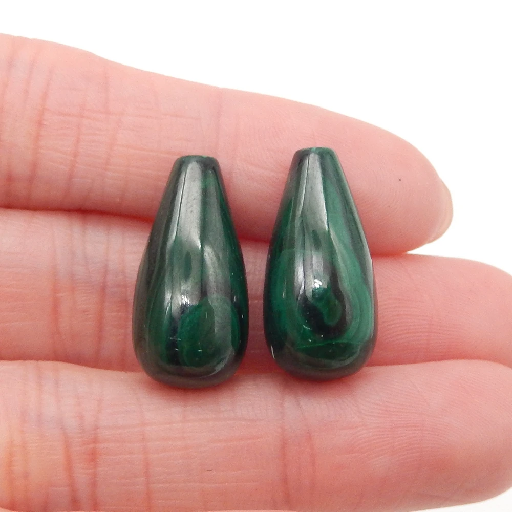 

Natural Malachite Drop Earrings for Women Top Drilled, Natural Gemstone Earrings Beads for Jewelry Making