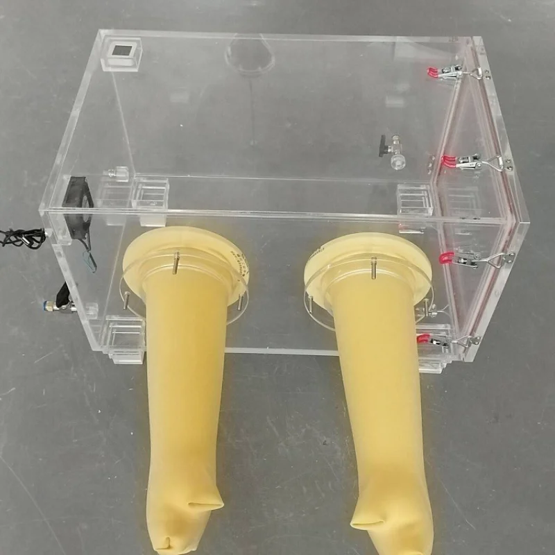 Caixa de luvas de proteção contra radiação de raios beta