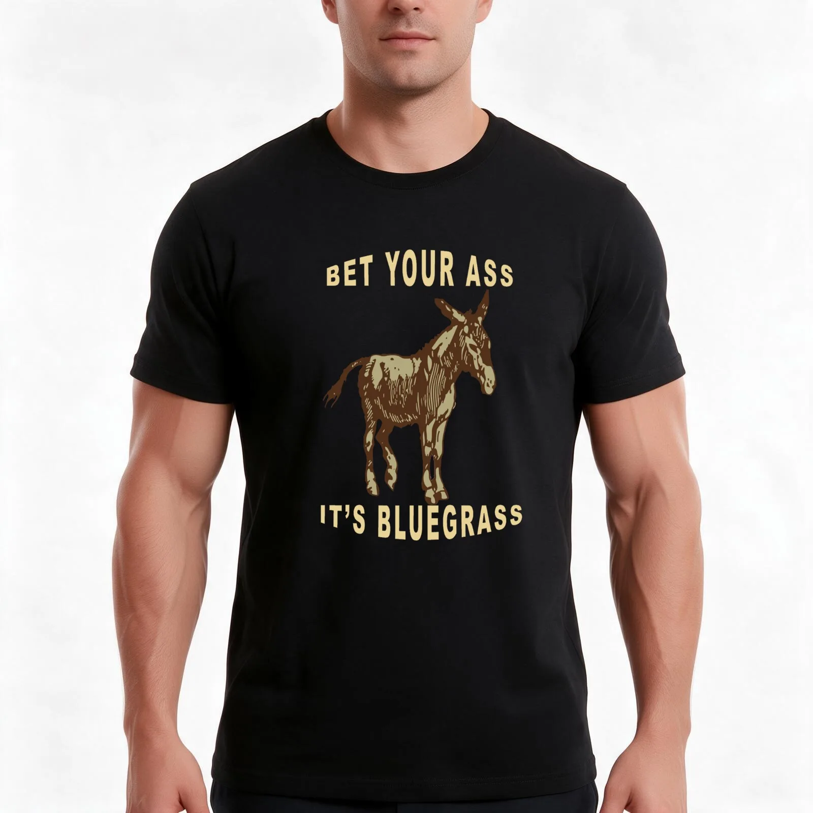 Bet Your Bluegrass T-Shirt, Summer Casual Cotton Tee, Oversized Streetwear Tops, Vintage Graphic Print, Loose Fit Short Sleeve