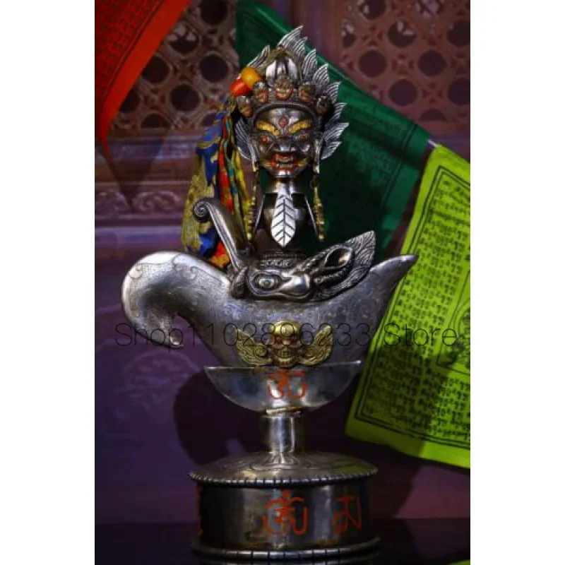 

40 см Тибетский буддизм Железный Экзорцизм Vajra Phurpa Dorje Faqi статуя