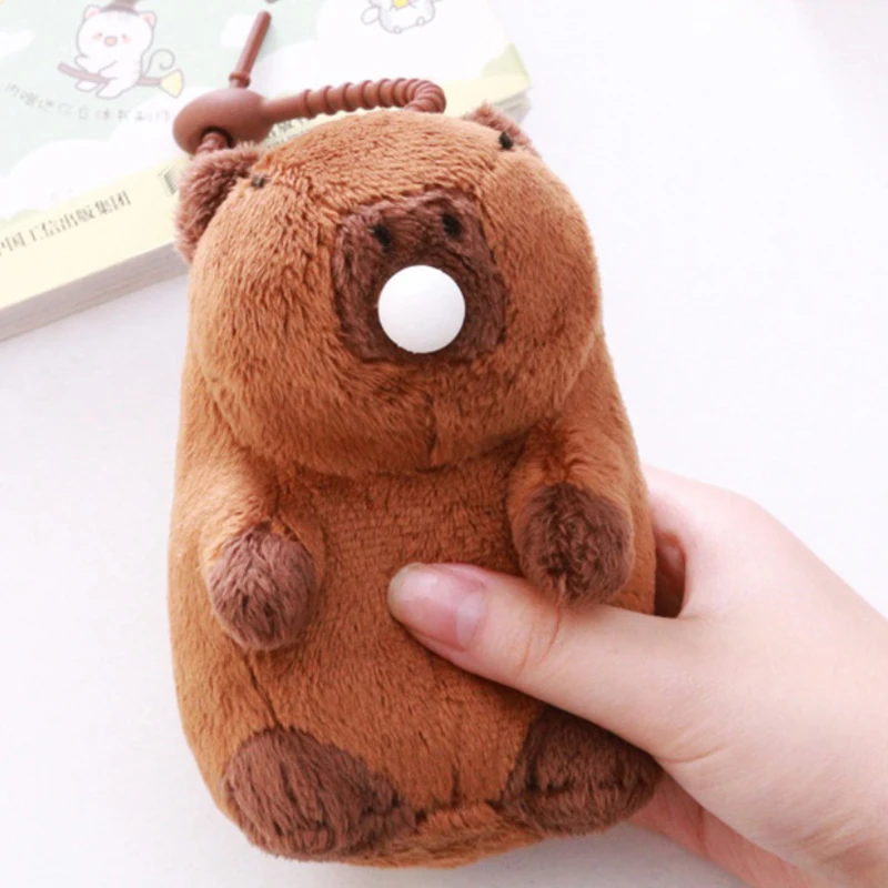 

Simulation Fluffy Capybara Toys Backpack Bag Pendant Creative Capybara Plush Keychain Cute Stuffed Animal Doll Toy Gift