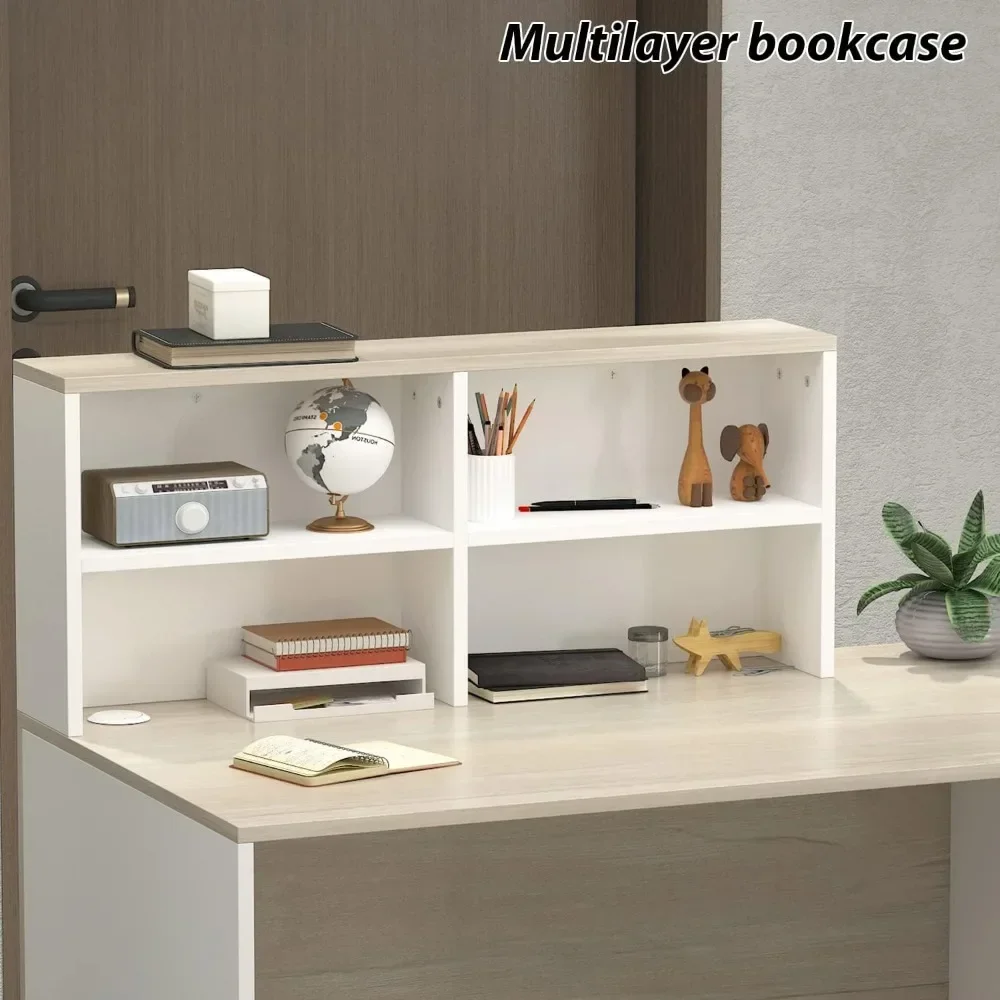 Reception Desk with Counter & Lockable Srotage Drawers, for Salon Reception Room Checkout Office