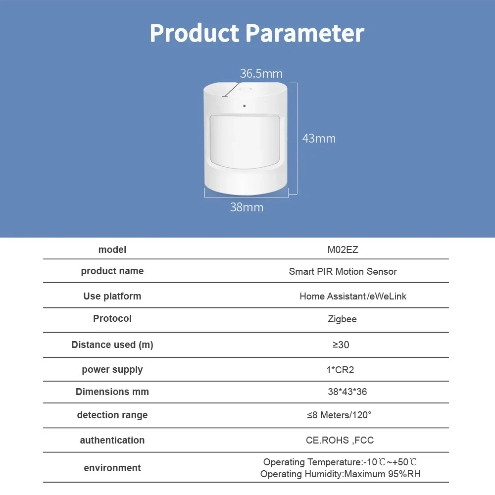 Sensore di Movimento PIR Intelligente LINCUKOO per Casa, Rilevatore di Sicurezza Domestica Wireless EWeLink ZigBee con Collegamento Illuminazione