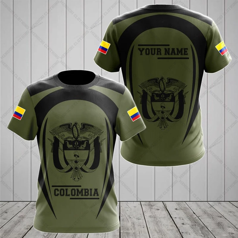 Colombia Emblem Graphic Tees Summer Casual Personalized Pullover Men\'s Fashion Loose T-shirts Boys Oversized Short Sleeves Tops