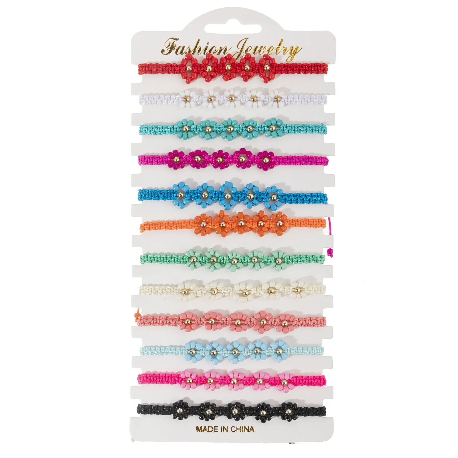 

Богемия Браслет из рисовых бусин Маленький цветок Набор для смешивания цветов Ручная работа Индивидуальный женский простой браслет из бисера Регулируемый Ретро