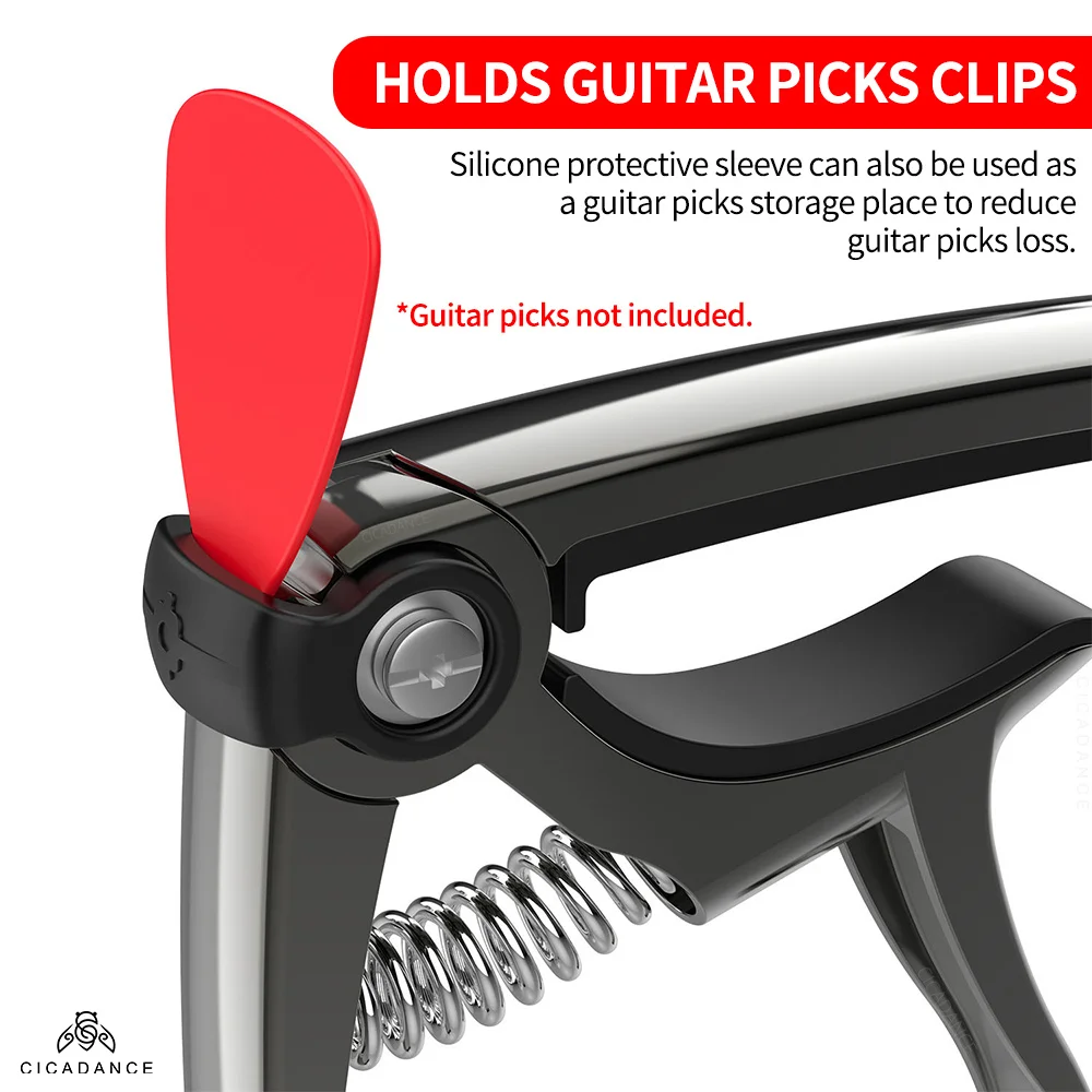 4 in1 Multifunction Guitar Capo For Acoustic and Electric Guitar Pick Holder Pin Puller String Cutter Guitar Accessories Alloy