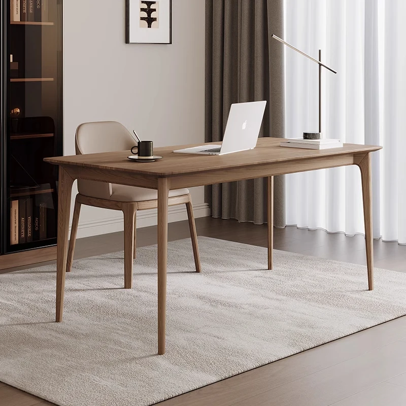 

Living Room Large Long Wooden Study Desk White Ash Wood Table One-Row Rectangular Writing Desk Study Room Calligraphy Table