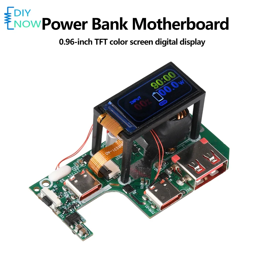 45W/65W Fast Charging Module Power Bank Motherboard TFT Display Bidirectional Power Bank DIY for Smartphones Laptops Hot Sale