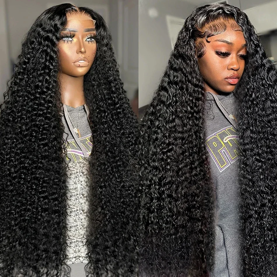 13x6 HD Transparent Lace No Tangle Deep Wave Human Hair Lace Frontal Wigs Curly 13x4 Lace Brazilian Human Hair Wigs For Women