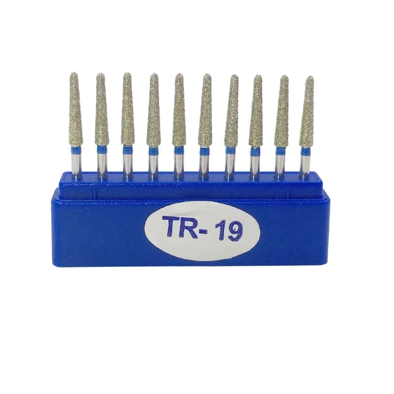10Pcs/Box Dental Diamond Bur FG High Speed Burs TR SERIES for Teeth Polishing 1.6mm