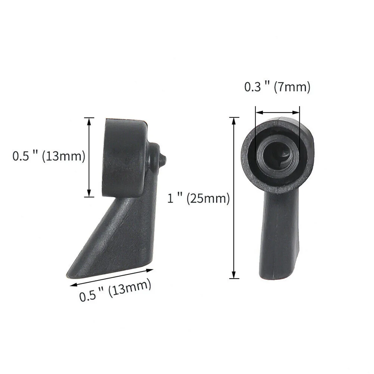 2PCS Rear Wiper Washer WindShield Nozzle Spray Jet For Audi A1 A3 A4 Q7 8E9955985 Plastic Black