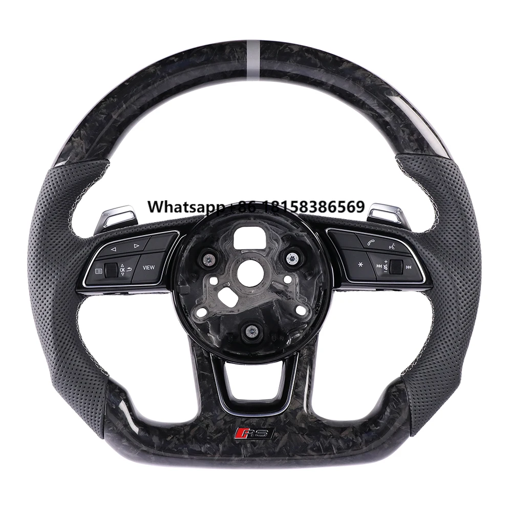 

Wholesale Custom Forged Carbon Fiber Grey Back Normal Mark Hollow Pick Steering Wheel B9 Bare Disc
