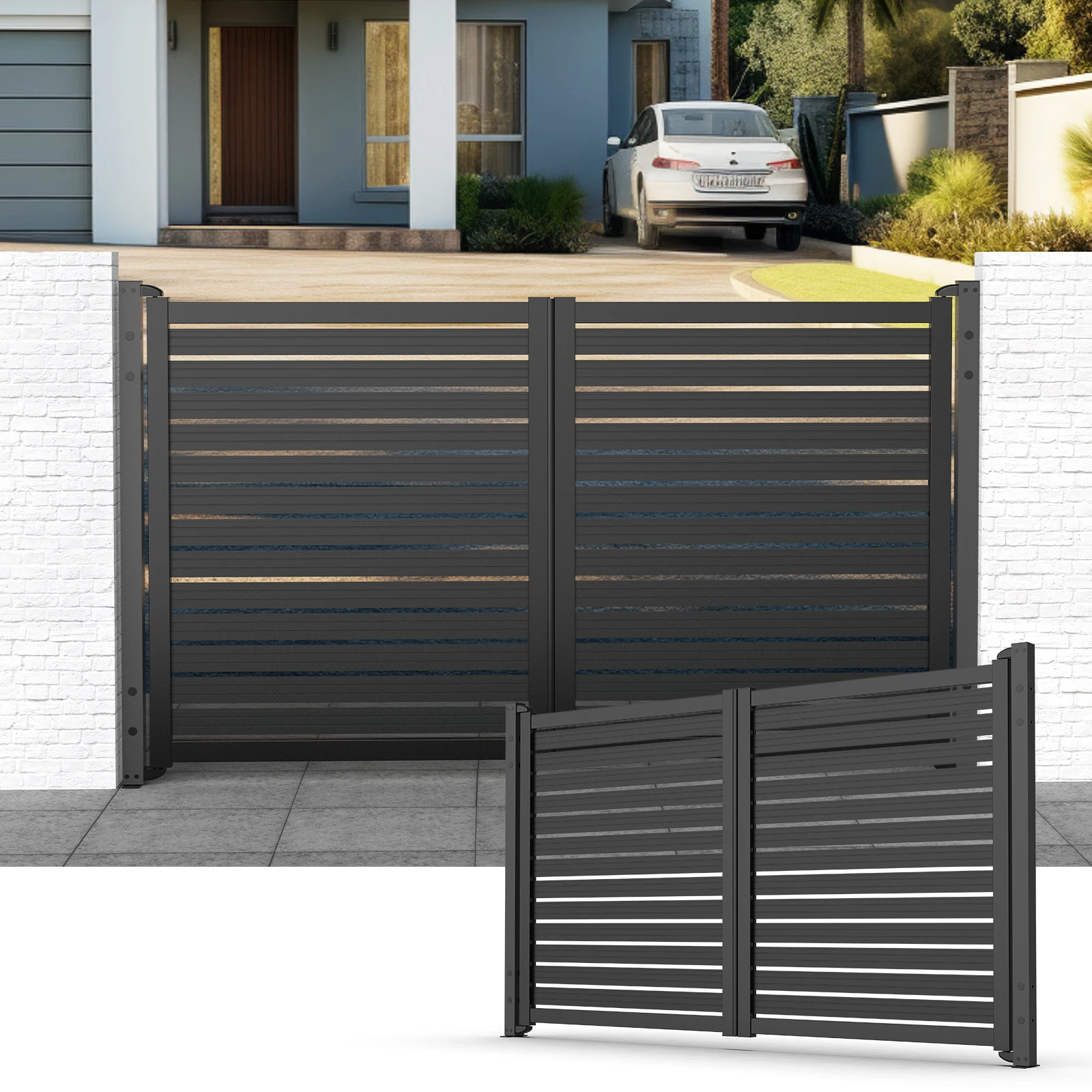 New Factory Direct Aluminum Gate for Courtyard with Swing Open Style Modern Design Manual ControlCustomizable