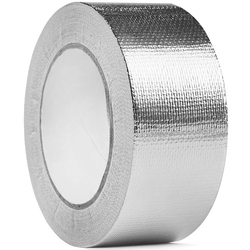 2 Stück selbstklebendes Aluminiumfolien-Fiberglas-Hitzeschildband, reflektierendes Material, kühles Klebeband, selbstklebend für HVAC, Rohr, Auto