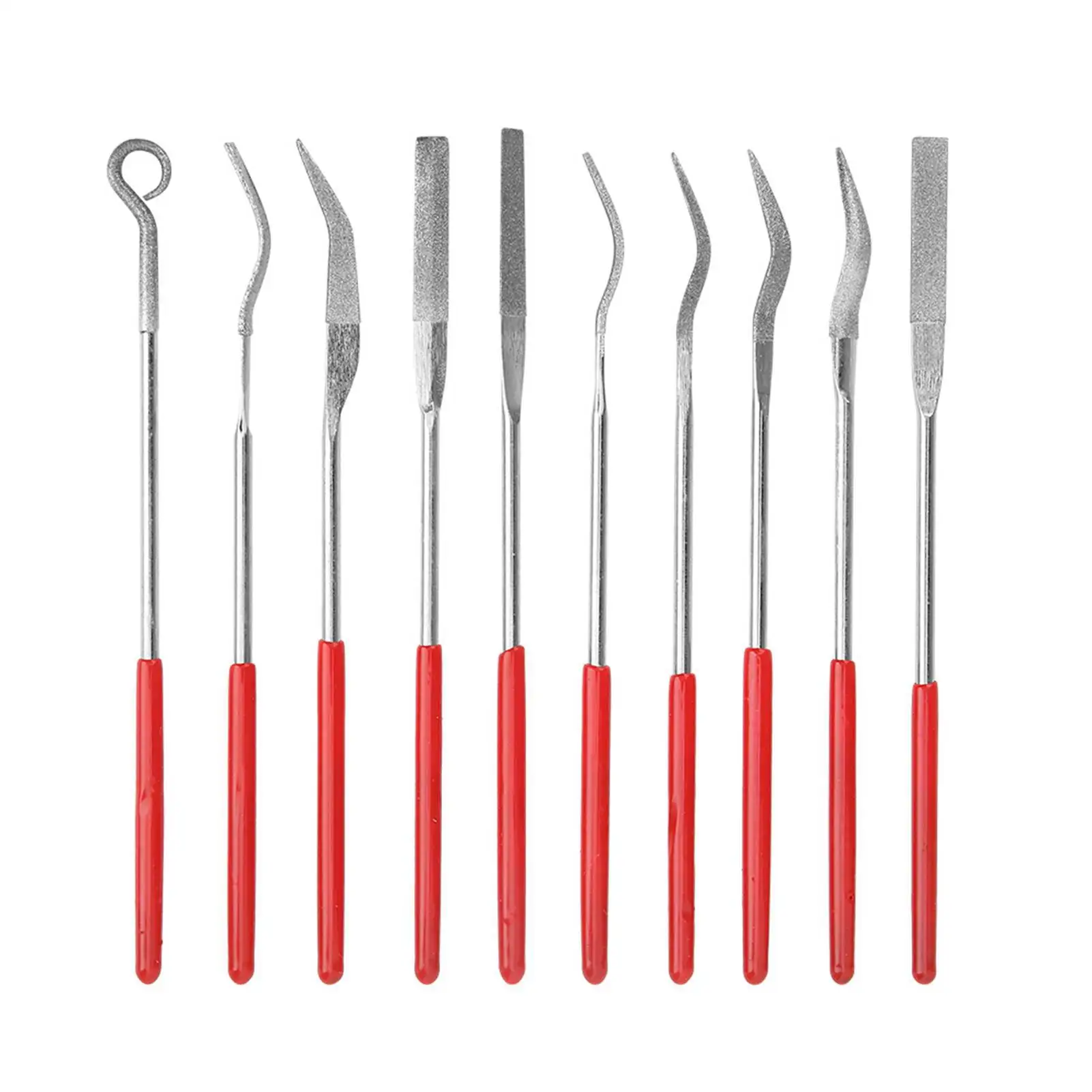 10Pcs Diamond File Set Assorted Shapes Hand Grinding Files Abrasive Tools for Metal Wood Glass Ceramic Jewelry DIY Craft