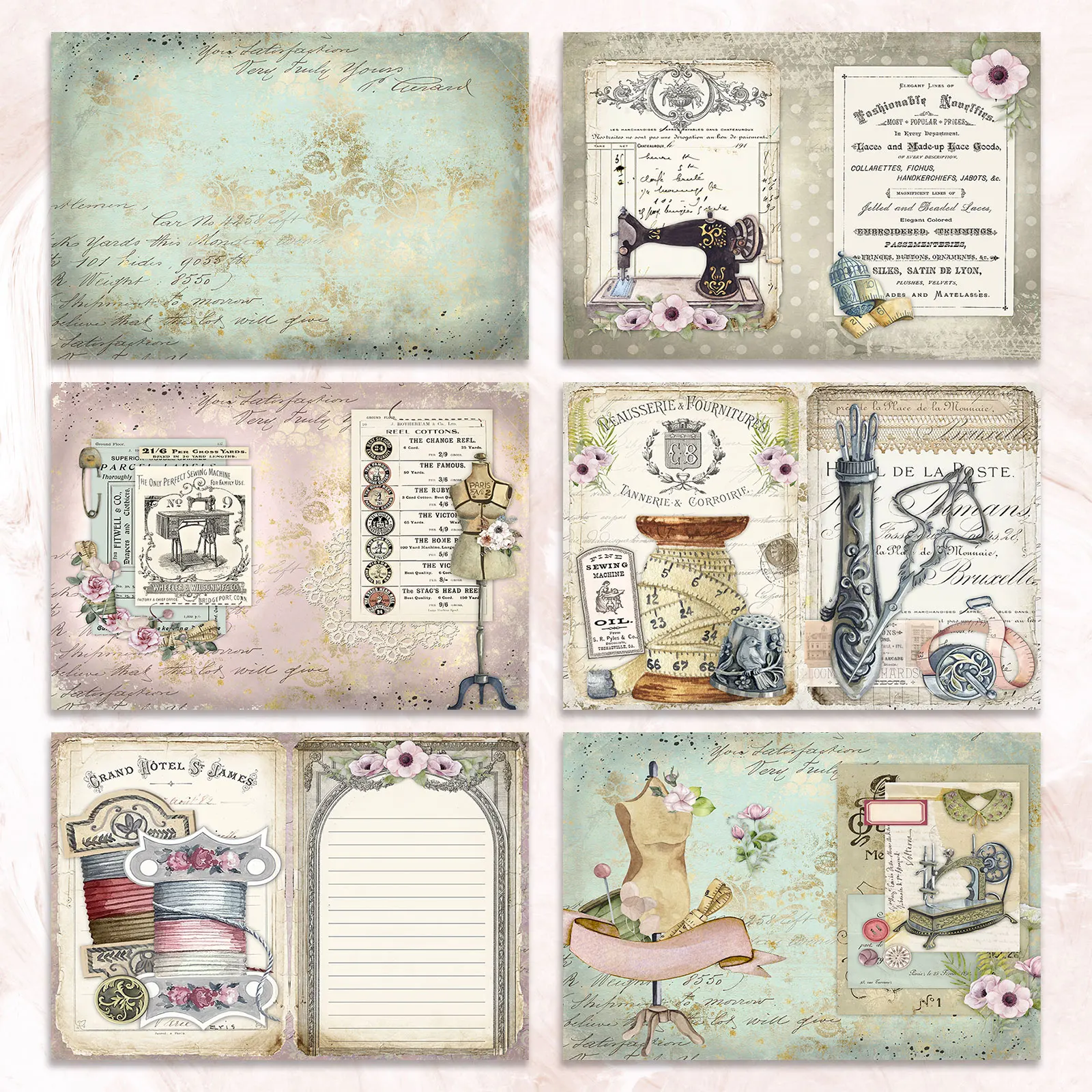 36 Sheets A5 (The Salt System Of The Old Age) Clipping Thin Paper For Bullet Diary, Junk Magazine, Greeting Card Background