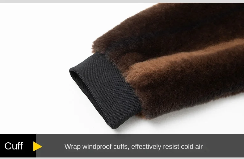 Grenzüberschreitende Stehkragen-Fleece-Baumwolljacke, Freizeitjacke, einfarbig, plus Fleece-Cardigan, Wolljacke, verdickt, doppelt – Detail 4