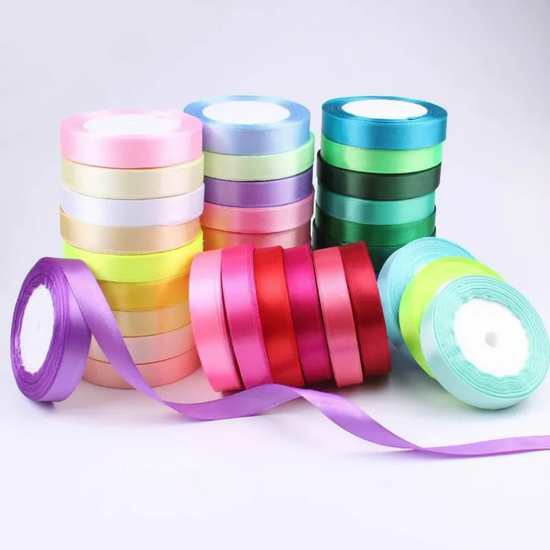 200 yards Custom Logo Hot Stamping Foil Printed Satin Polyester Ribbon for Gift Wrapping and Packaging