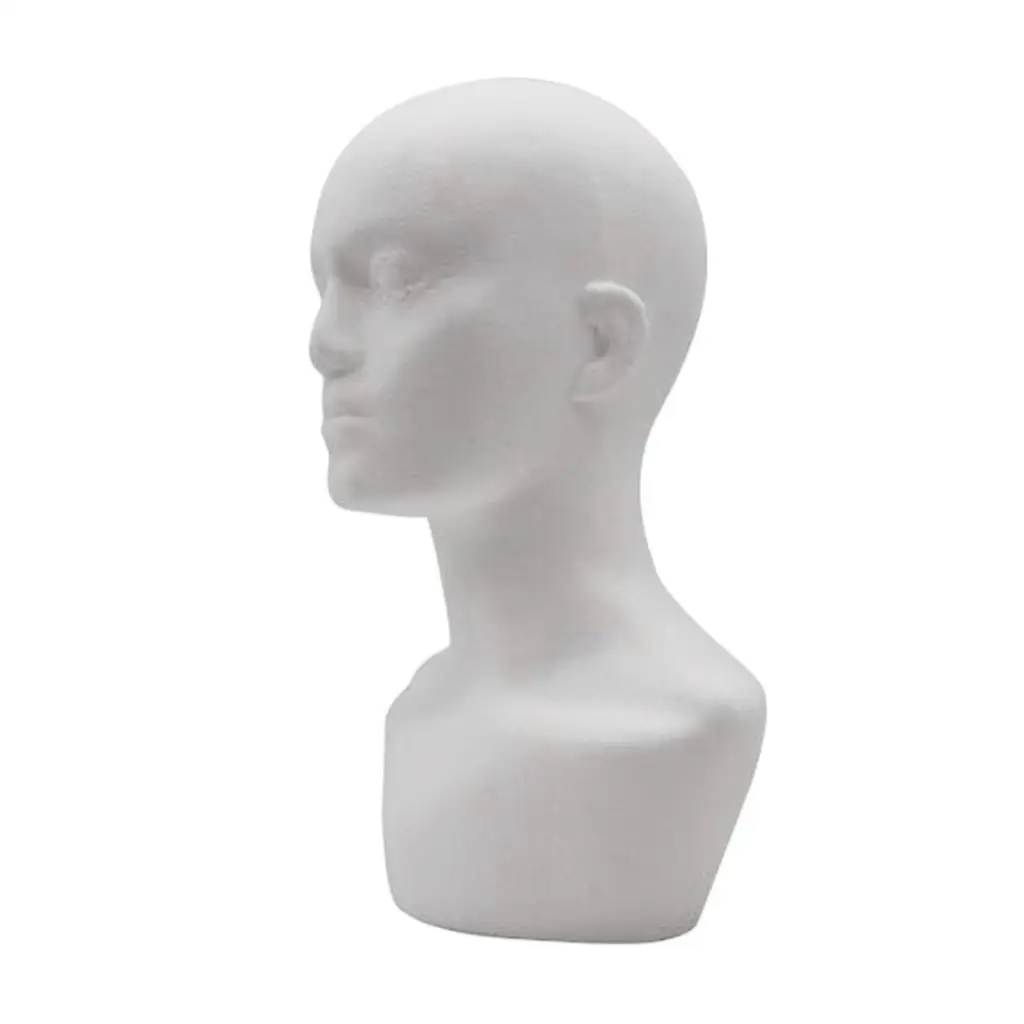 

Premium Quality Male Hair Display Stand for Wigs and Hats - 21'' White