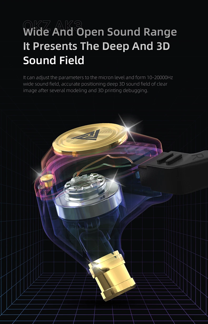 QKZ AK3 FiLe Kabelgebundener Kopfhörer mit Mikrofon, HiFi-Musikmonitor, Bass-Kopfhörer, Geräuschunterdrückendes Headset für Sport und Gaming – Detail 7