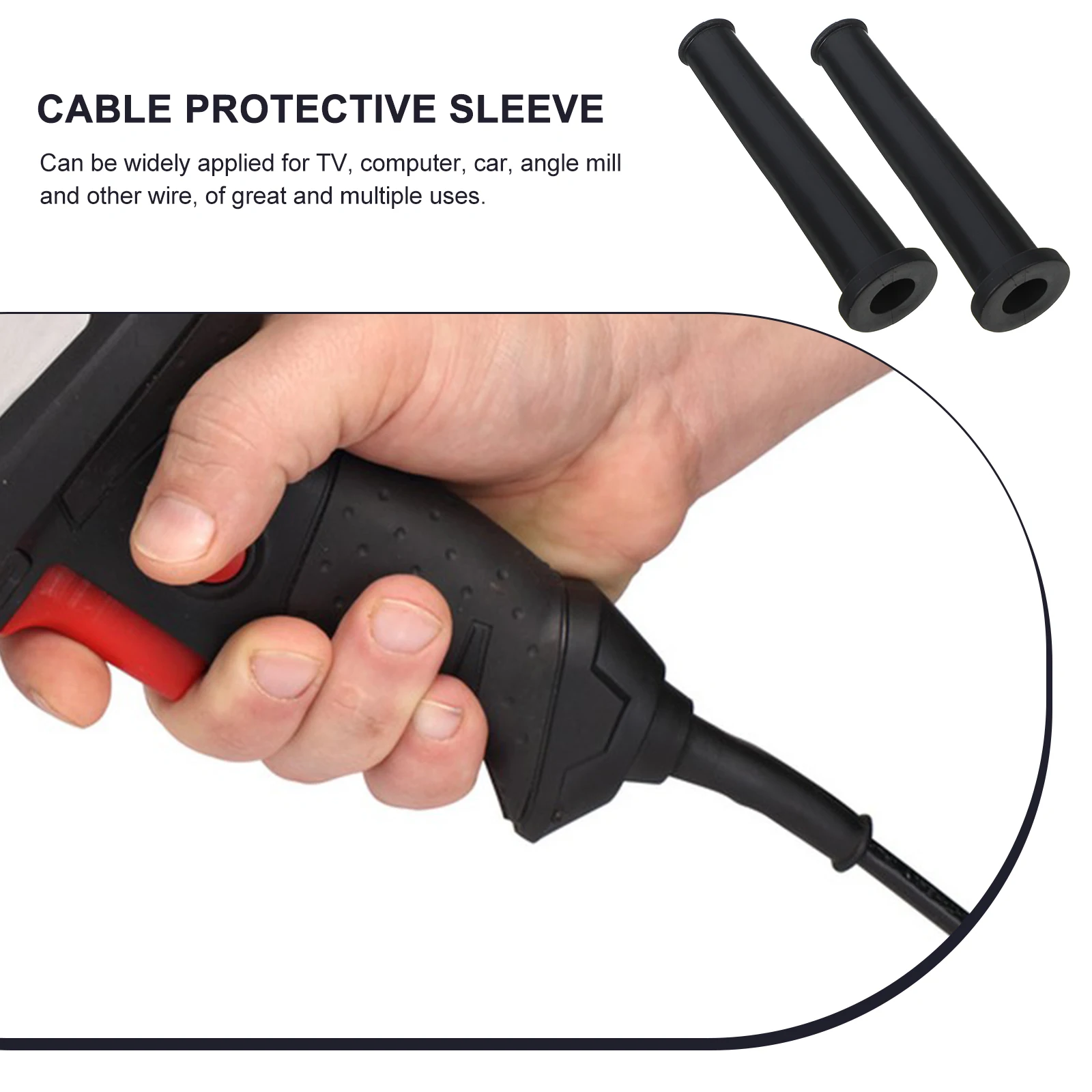 

20pcs Power Cord Protector Cable Sleeves Rubber Wire Protective Sleeve for Computer Car Angle Mill Durable Cable for Power