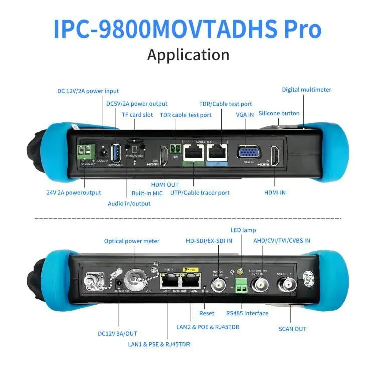 7 Inch 8K IP CCTV Tester Monitor 8K TVI CVI AHD SDI Camera Testing With DMM OPM VFL TDR Features POE HDMI