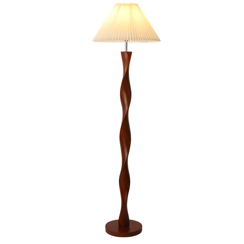 

Chinese retro floor lamp ins wind classical style living room bedroom study bedside walnut light luxury solid wood
