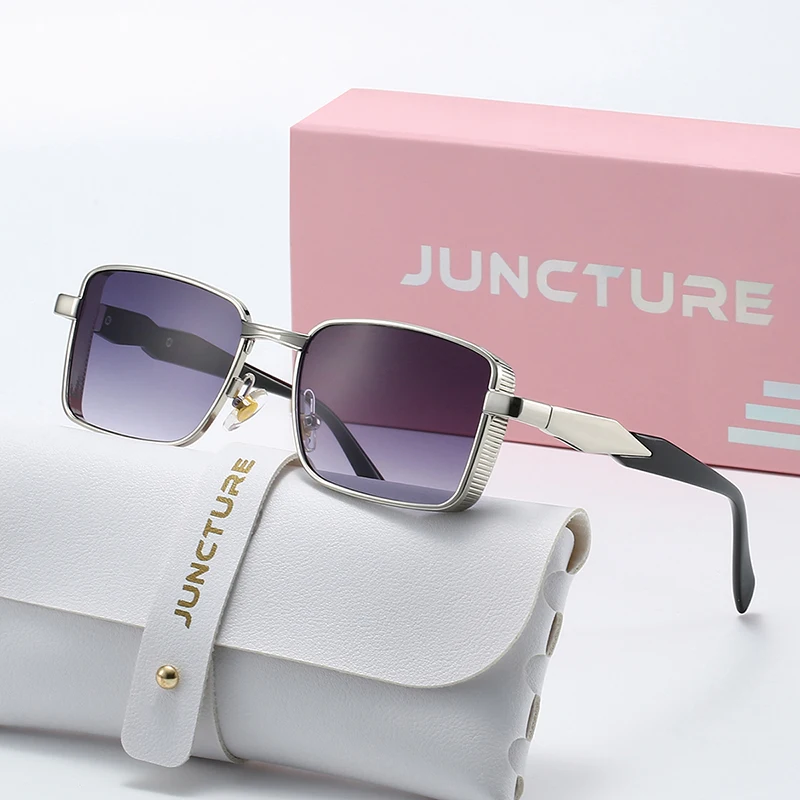 

JUNCTURE металлические солнцезащитные очки женские новые модные квадратные солнцезащитные очки градиентные женские очки вечерние праздничные подарки солнцезащитные очки для женщин